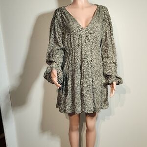 a new day Animal Print Long Sleeve Dress
